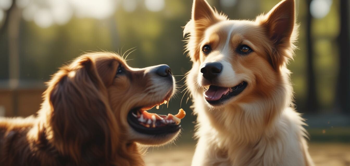 Dog receiving a healthy training treat